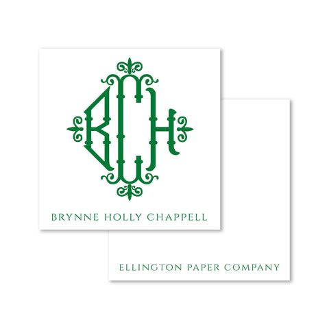 Bamboo Monogram Enclosure Cards and Stickers