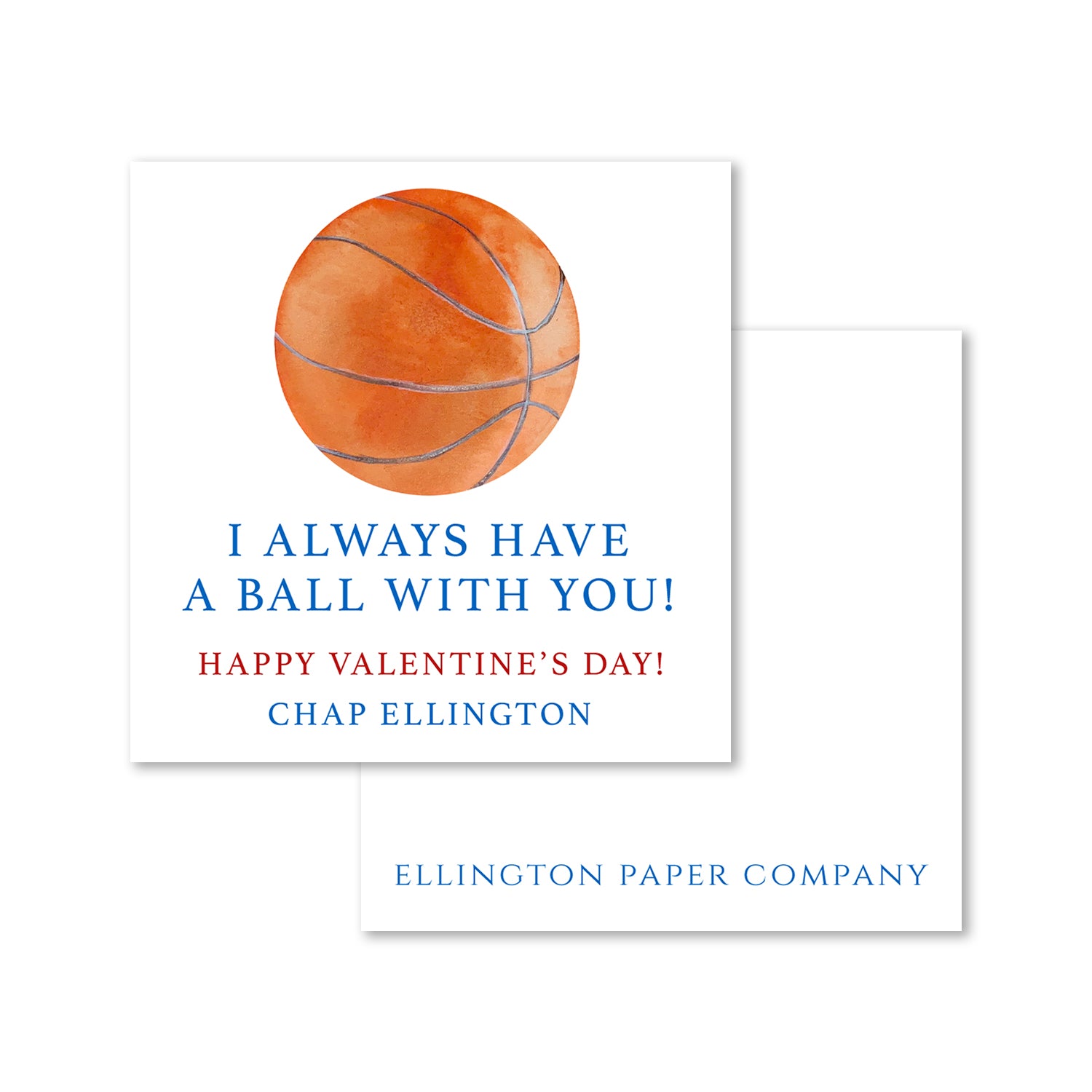 Basketball Valentine Enclosure Cards and Stickers