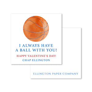 Basketball Valentine Enclosure Cards and Stickers