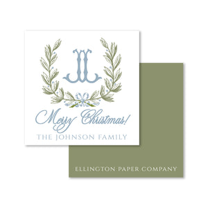 Bow & Berry Monogram Holiday Enclosure Cards and Stickers