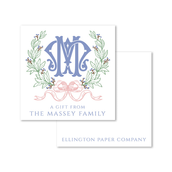 Berry Crest with Interlocking Monogram Enclosure Cards and Stickers