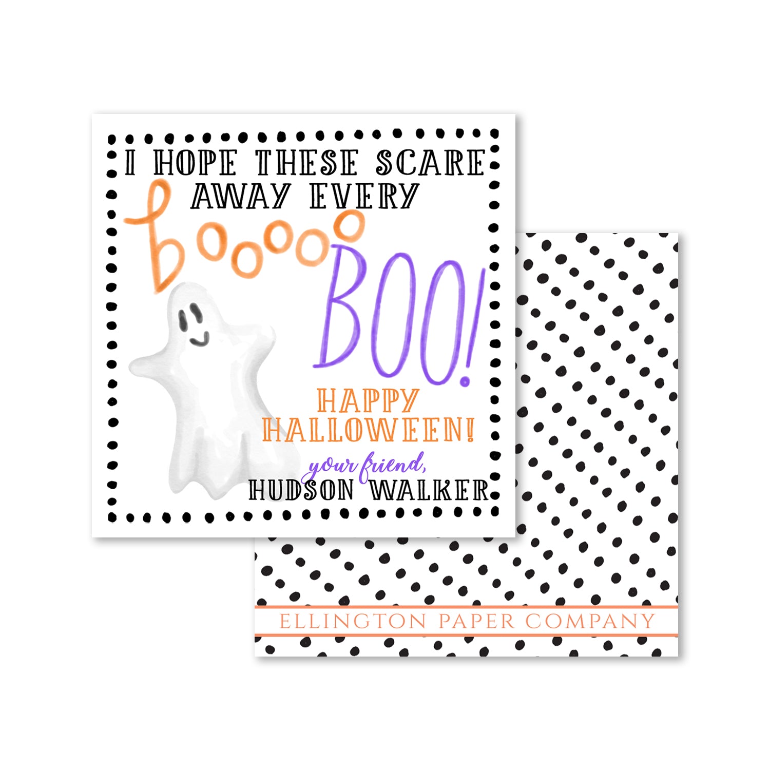 Boo-boo Ghost Halloween Enclosure Cards and Stickers