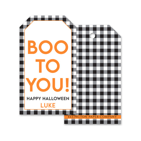 Boo To You Block Halloween Gift Tags