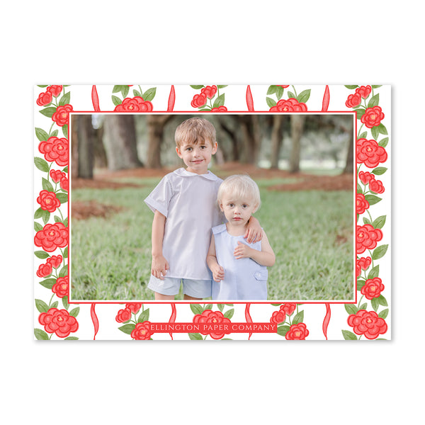 Christmas Camellia Holiday Photo Card
