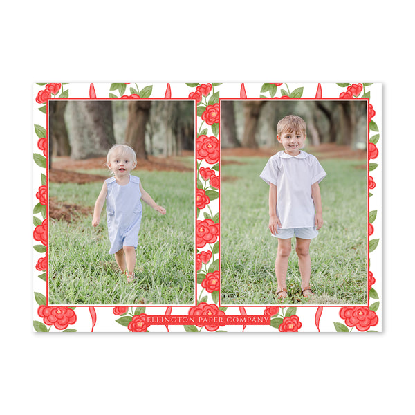 Christmas Camellia Holiday Photo Card