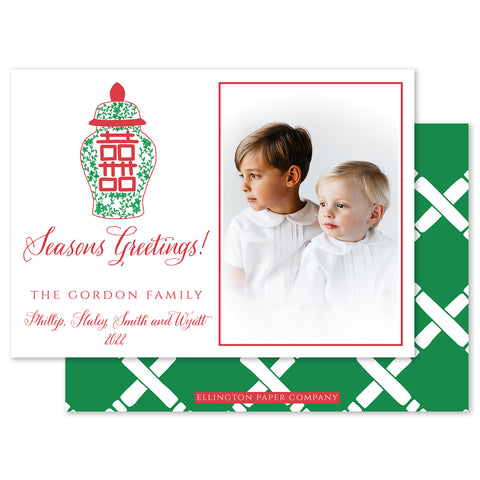 Christmas Ginger Jar Holiday Photo Card