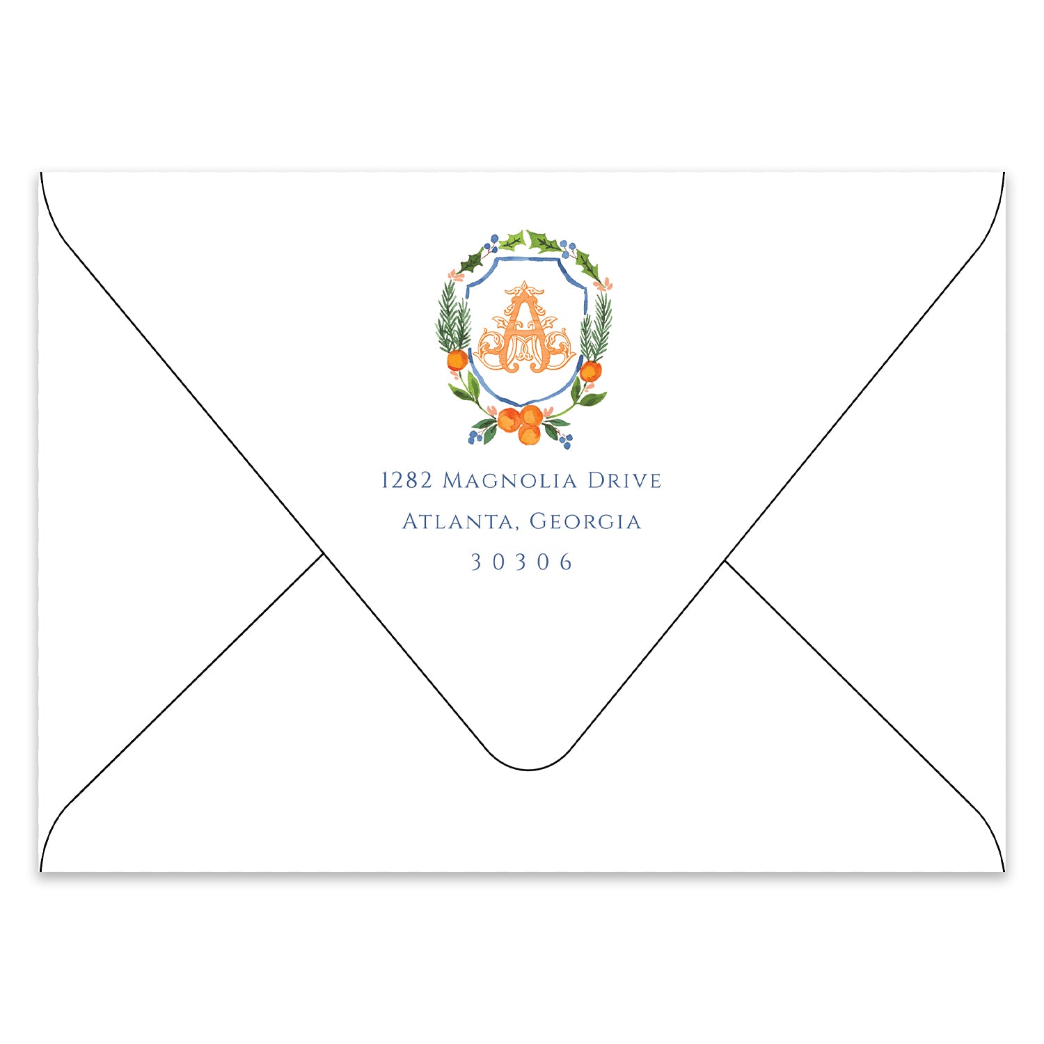 Holiday Citrus Crest Holiday Photo Card Address Printing Add-On