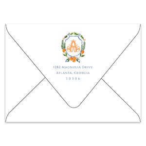 Holiday Citrus Crest Holiday Photo Card Address Printing Add-On