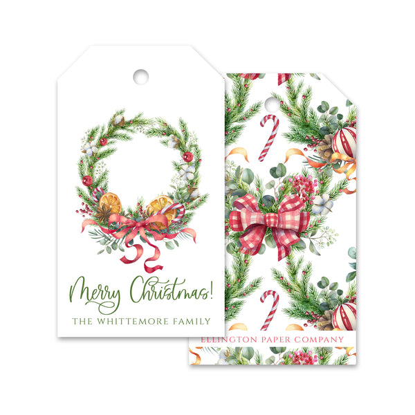 Citrus Wreath Holiday Gift Tags