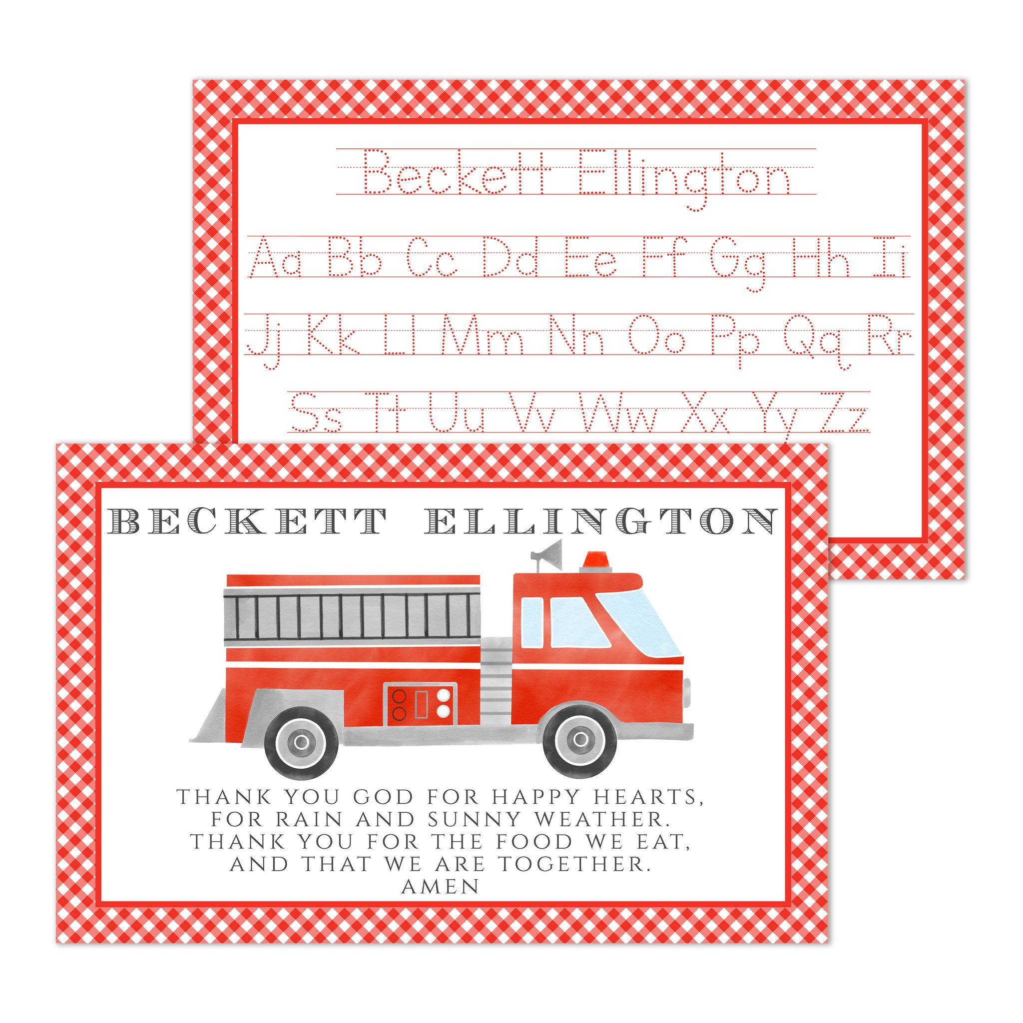 Fire Engine Laminated Placemat