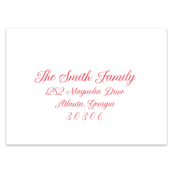 Gingham Bow Bunch Holiday Photo Card Address Printing Add-On