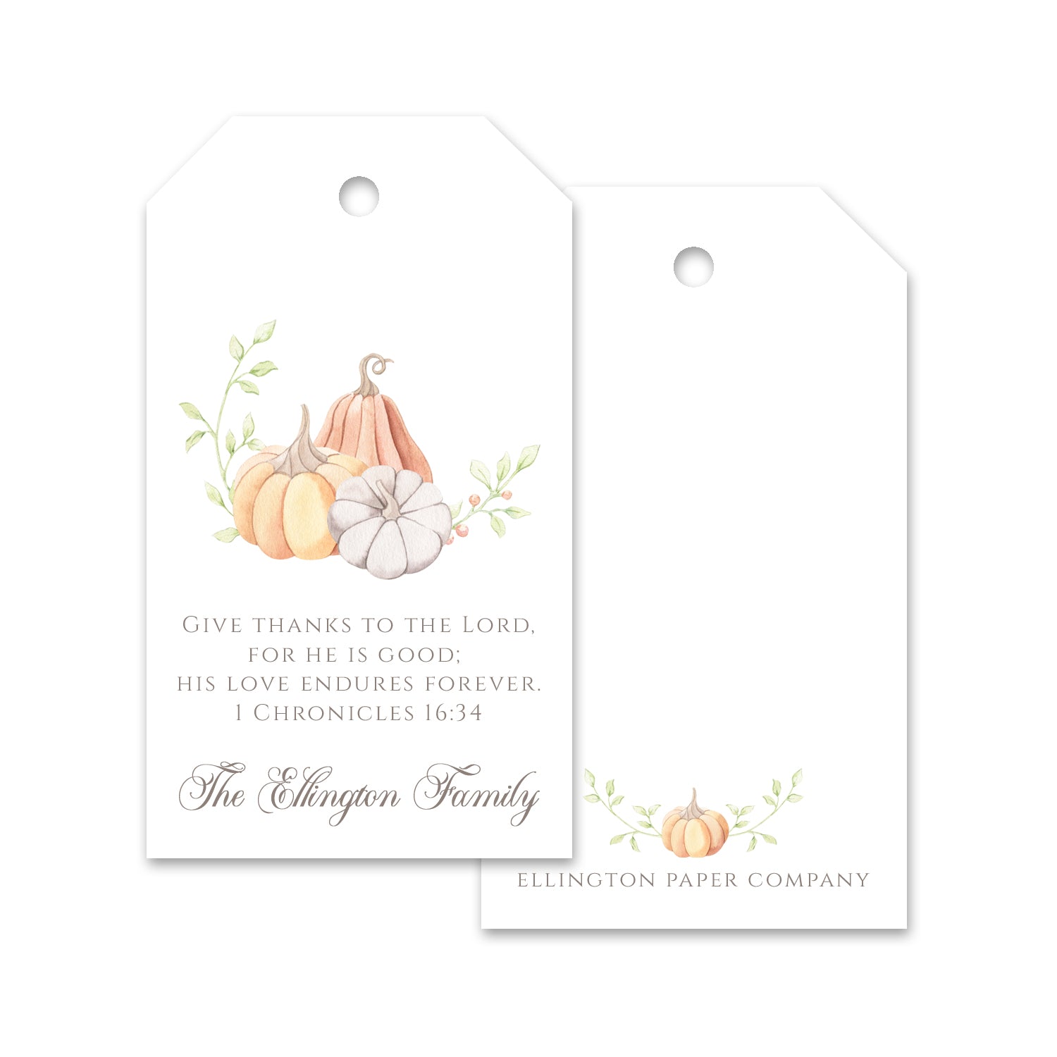 "Give Thanks" 1 Chronicles 16:34 Fall Gift Tags