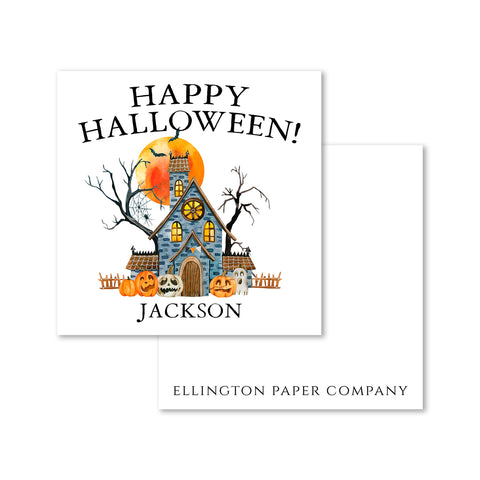 Haunted House Halloween Enclosure Cards and Stickers