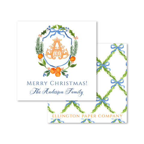 Holiday Citrus Crest Holiday Enclosure Cards and Stickers