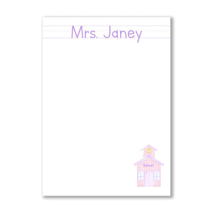 Schoolhouse Teacher Notepad, Pink
