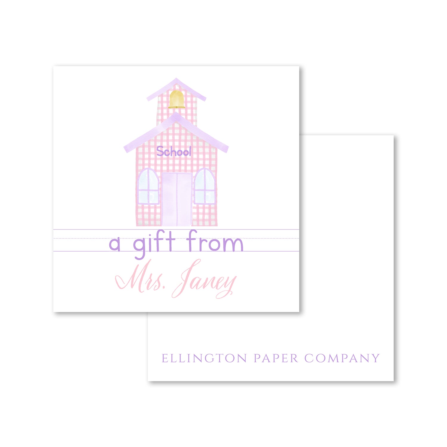 Schoolhouse Teacher Enclosure Cards and Stickers, Pink