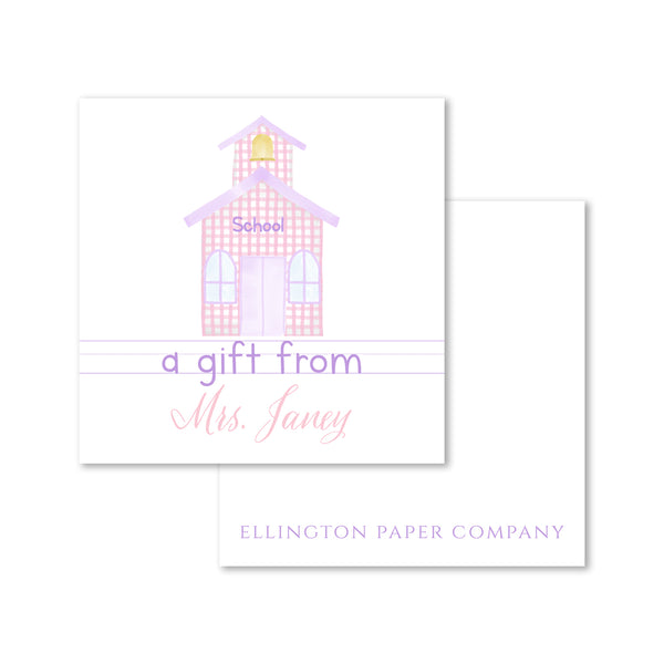 Schoolhouse Teacher Enclosure Cards and Stickers, Pink