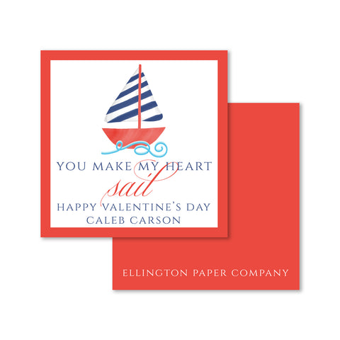 You Make My Heart Sail Valentine Enclosure Cards and Stickers