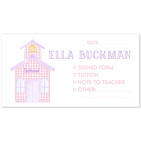 School House Personalized School Envelopes, 20 Count, Pink