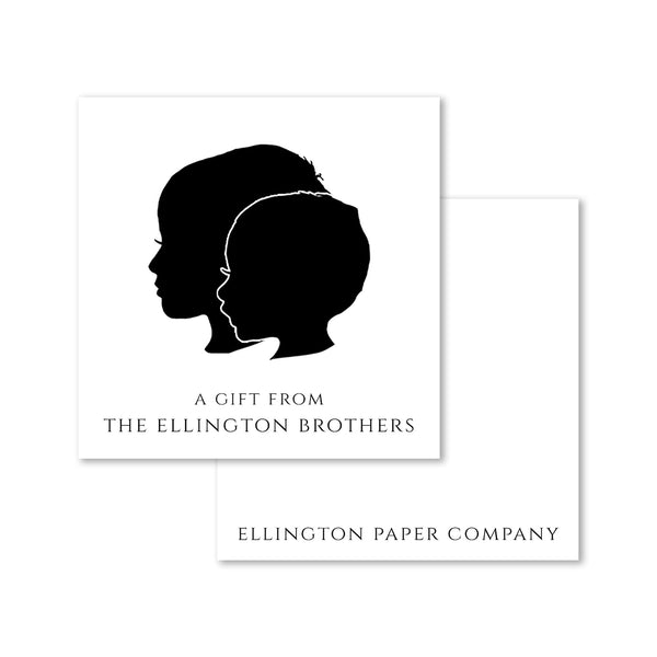 Custom Silhouette Enclosure Cards, Script Font