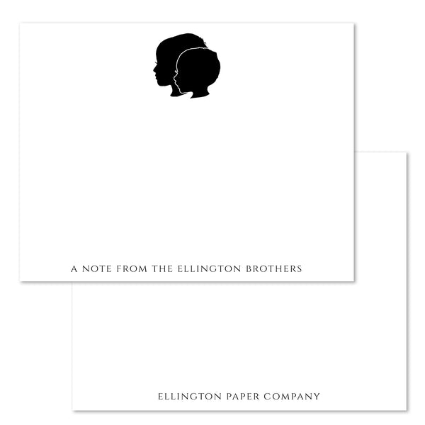 Custom Silhouette Flat Notecard, Script Font