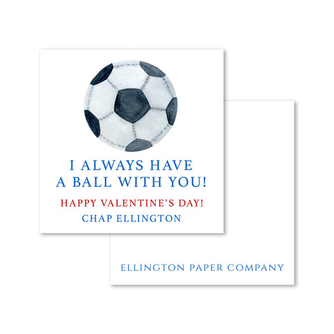 Soccer Valentine Enclosure Cards and Stickers