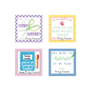 Teacher Appreciation Tags Set 1 - Digital